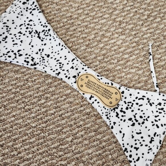 Zaful NEW White Polka Dot Cheeky Bikini Swim Suit Swimsuit Halter Bathin… - Picture 8 of 11